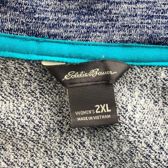 Eddie Bauer Womens Jacket Size 2XL Stand Collar Outdoors Full Zip Blue Cozy - Picture 7 of 15